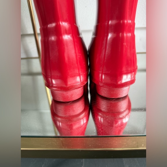 Hunter Women's Glossy Red Rain Boots - Picture 7 of 8